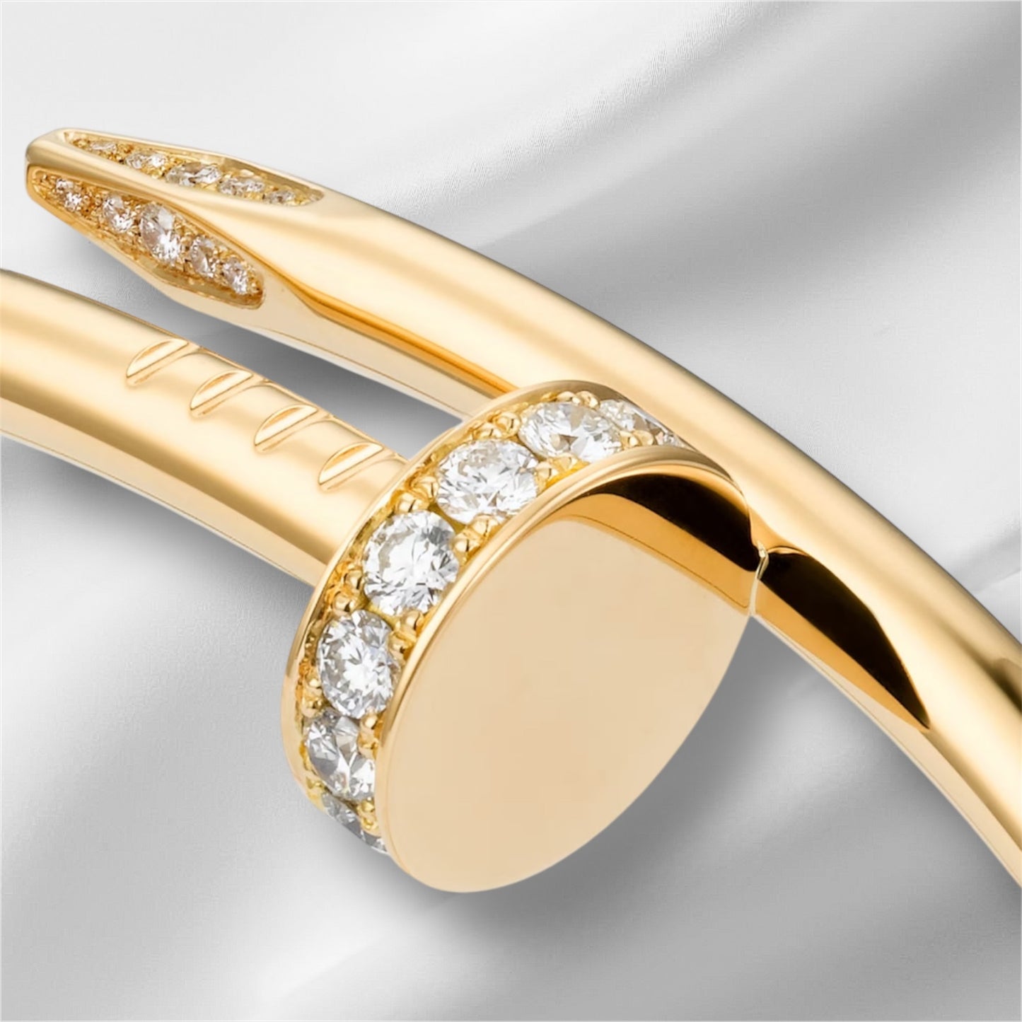 C Nail Bangle/Bracelet with Diamonds