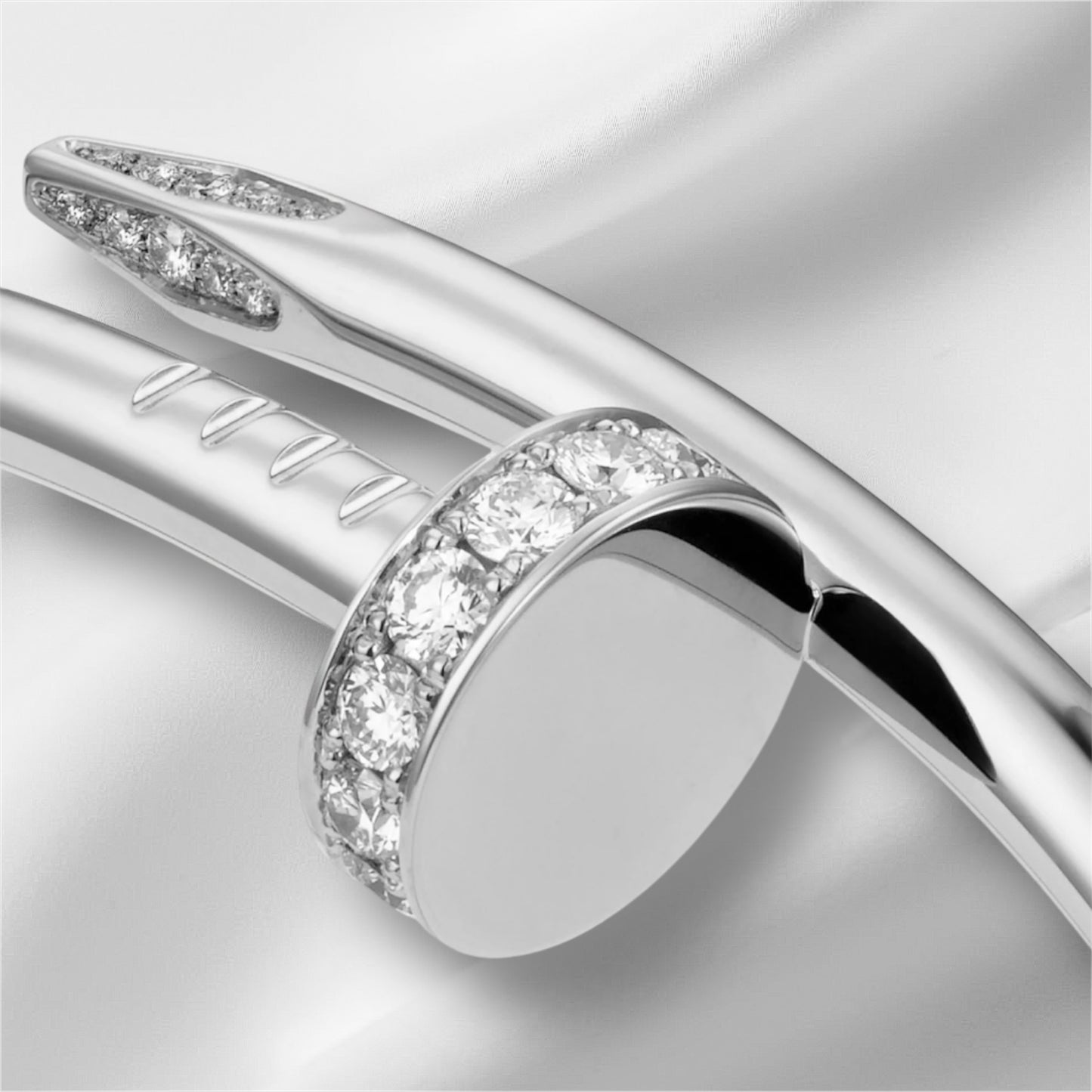 C Nail Bangle/Bracelet with Diamonds
