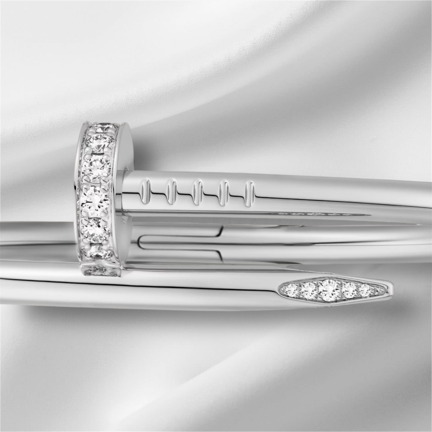 C Nail Luxury Bangle/Bracelet Gold/White Gold 17cm