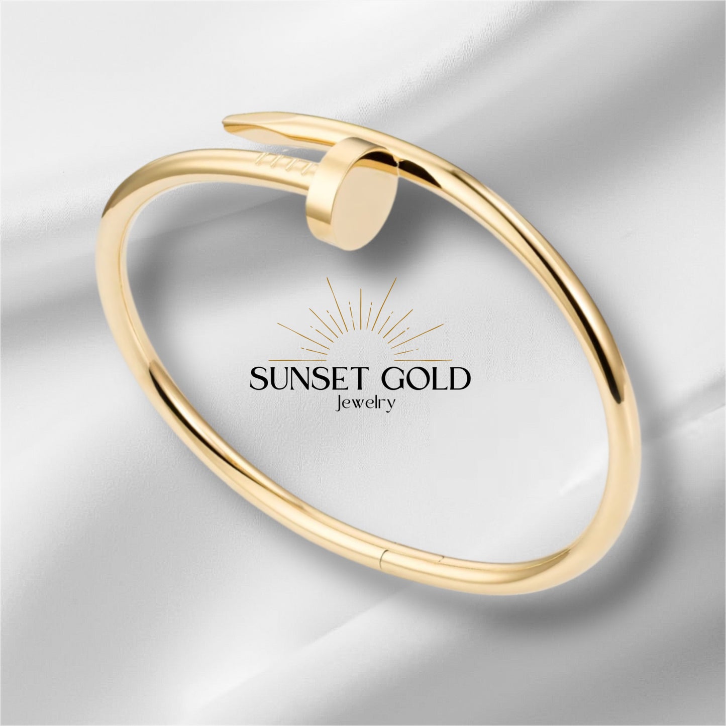 C Nail Bangle\Bracelet Plain Silver or Gold