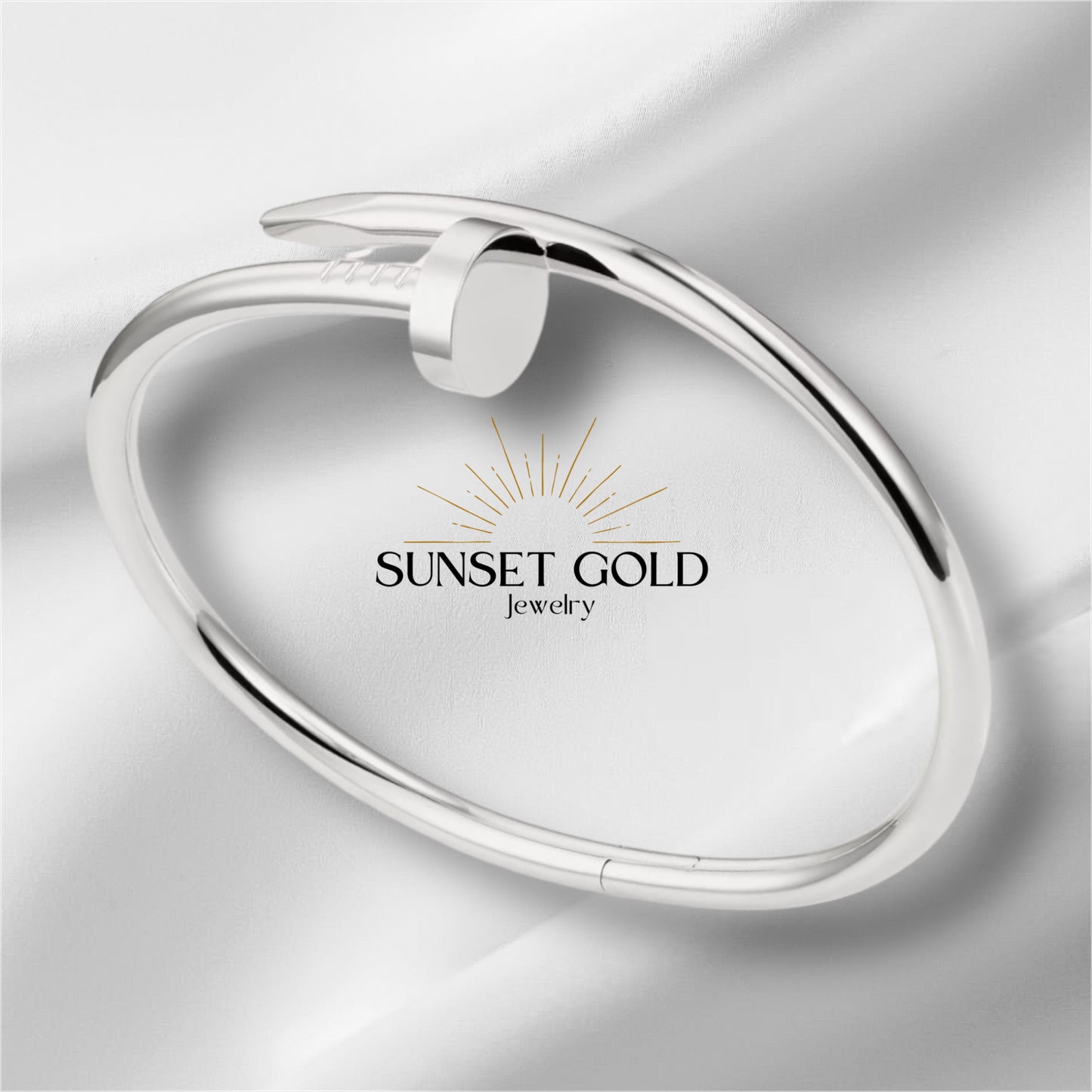 C Nail Bangle\Bracelet Plain Silver or Gold
