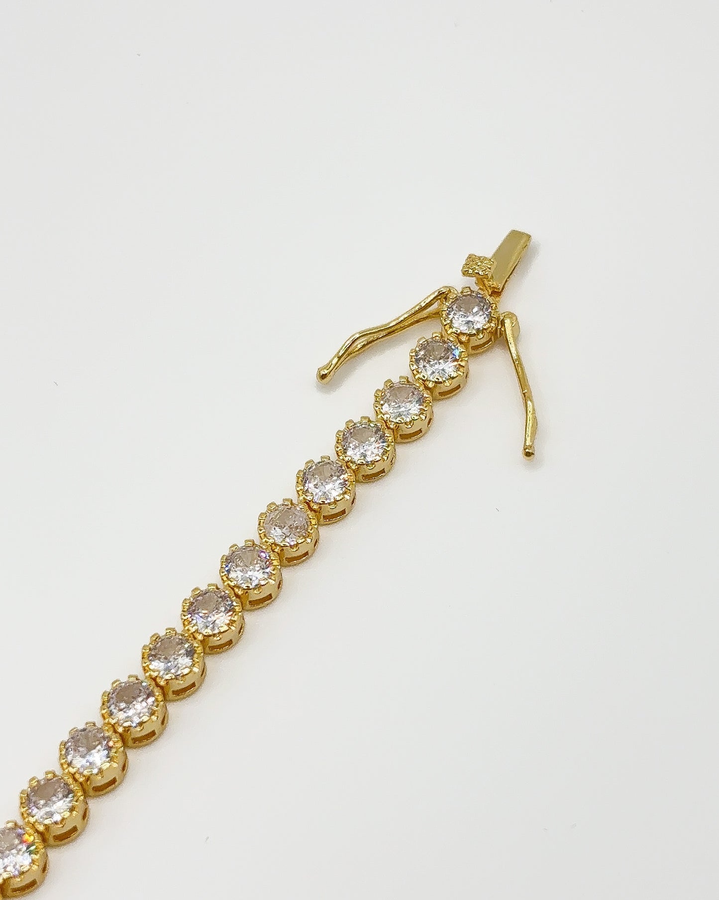 Tennis Bracelet with diamonds 18k Gold Filled Cuban lock / Non-tarnish/fade, Waterproof 🌟