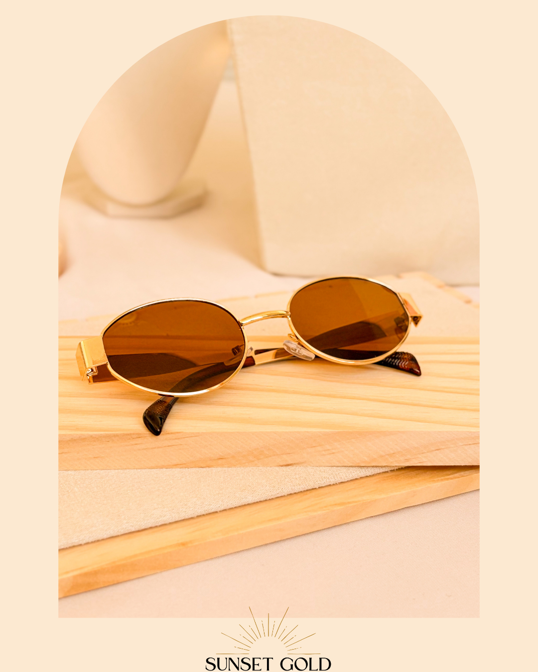 Halo Shades - Oval Sunglasses Brown and Black