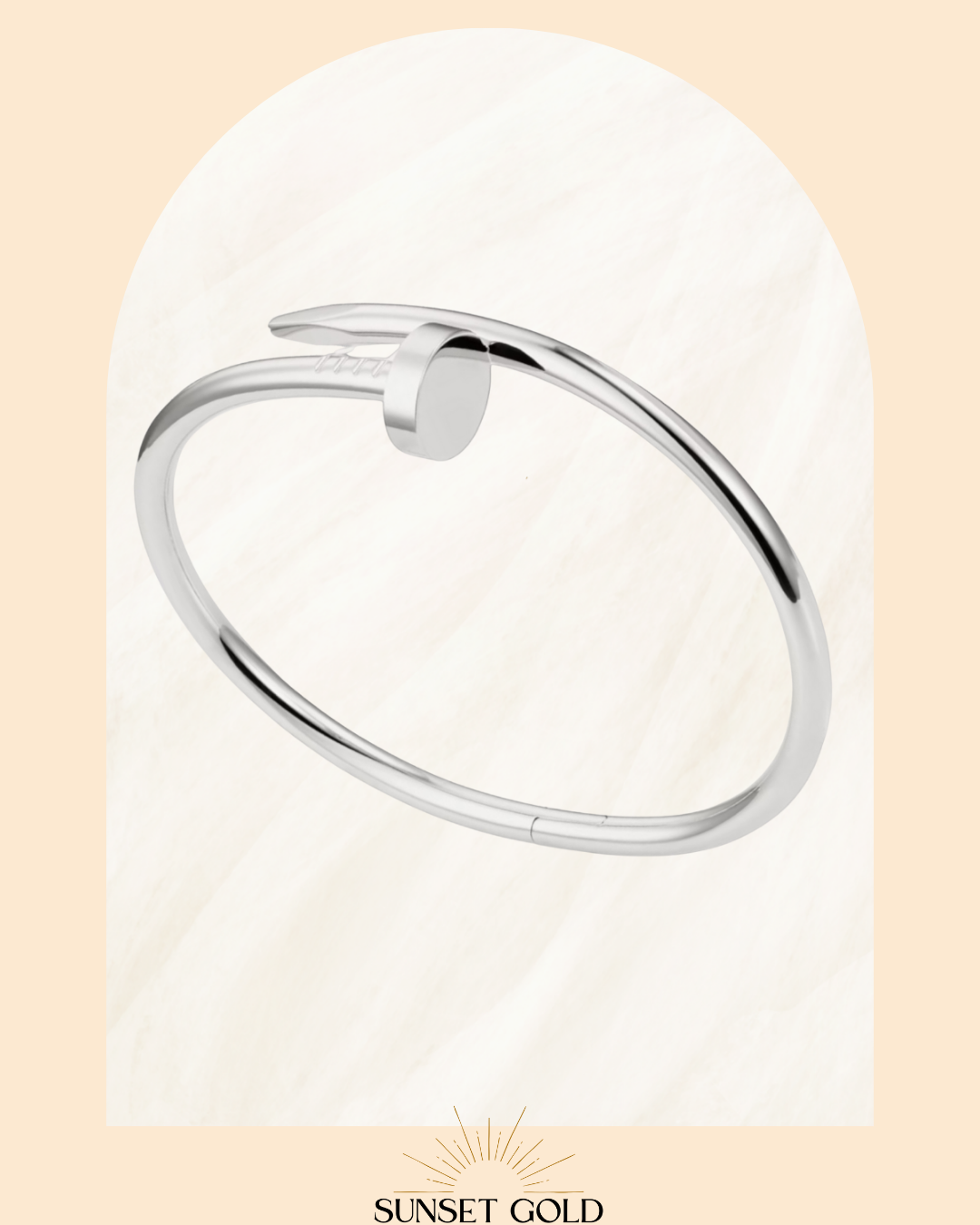 C Nail Luxury Bangle/Bracelet Gold/White Gold 17cm