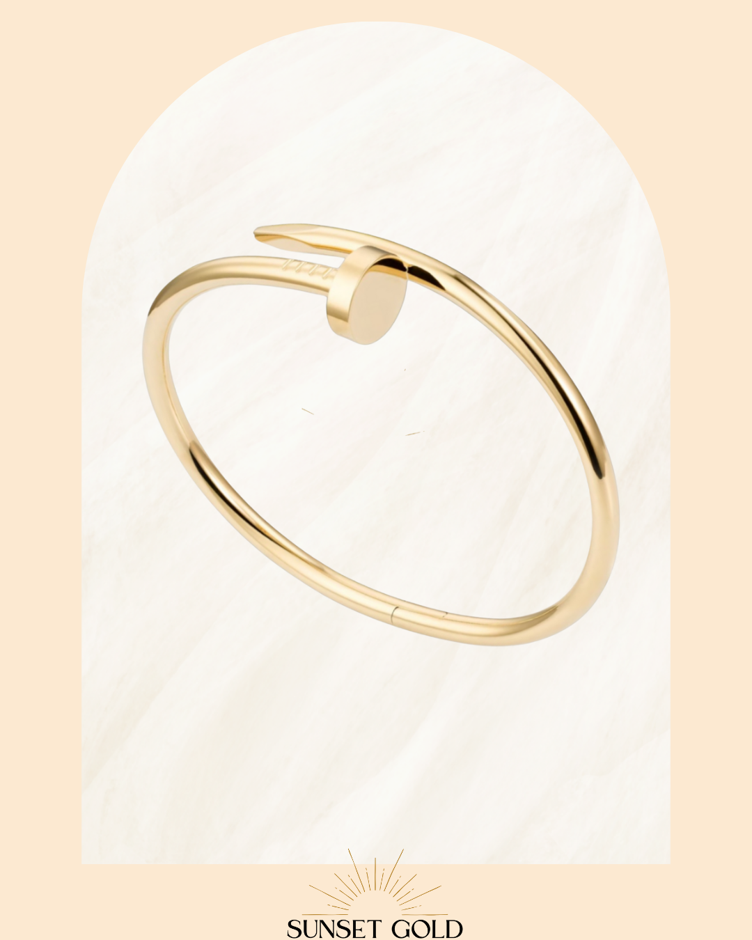 C Nail Luxury Bangle/Bracelet Gold/White Gold 17cm