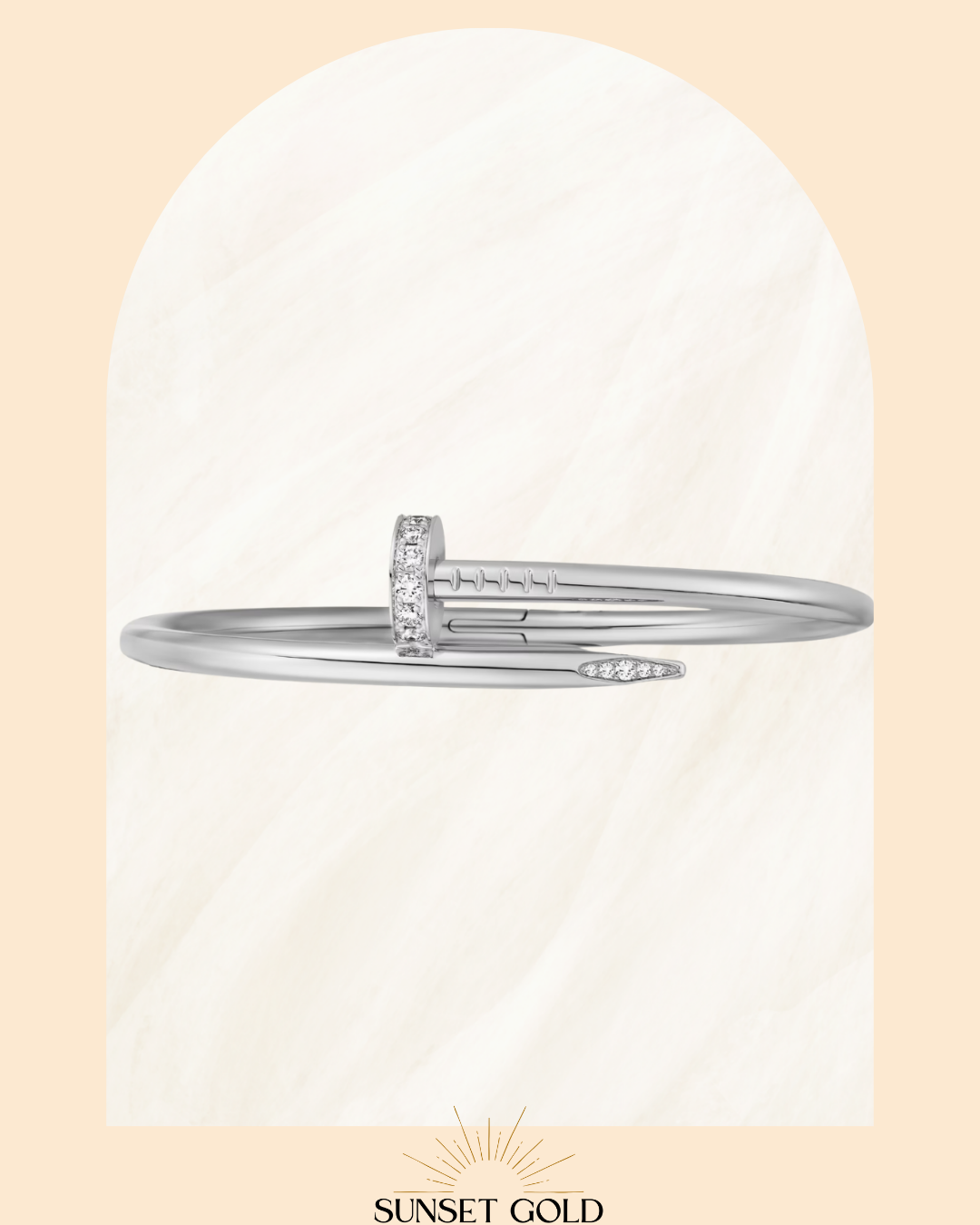 C Nail Luxury Bangle/Bracelet Gold/White Gold 17cm