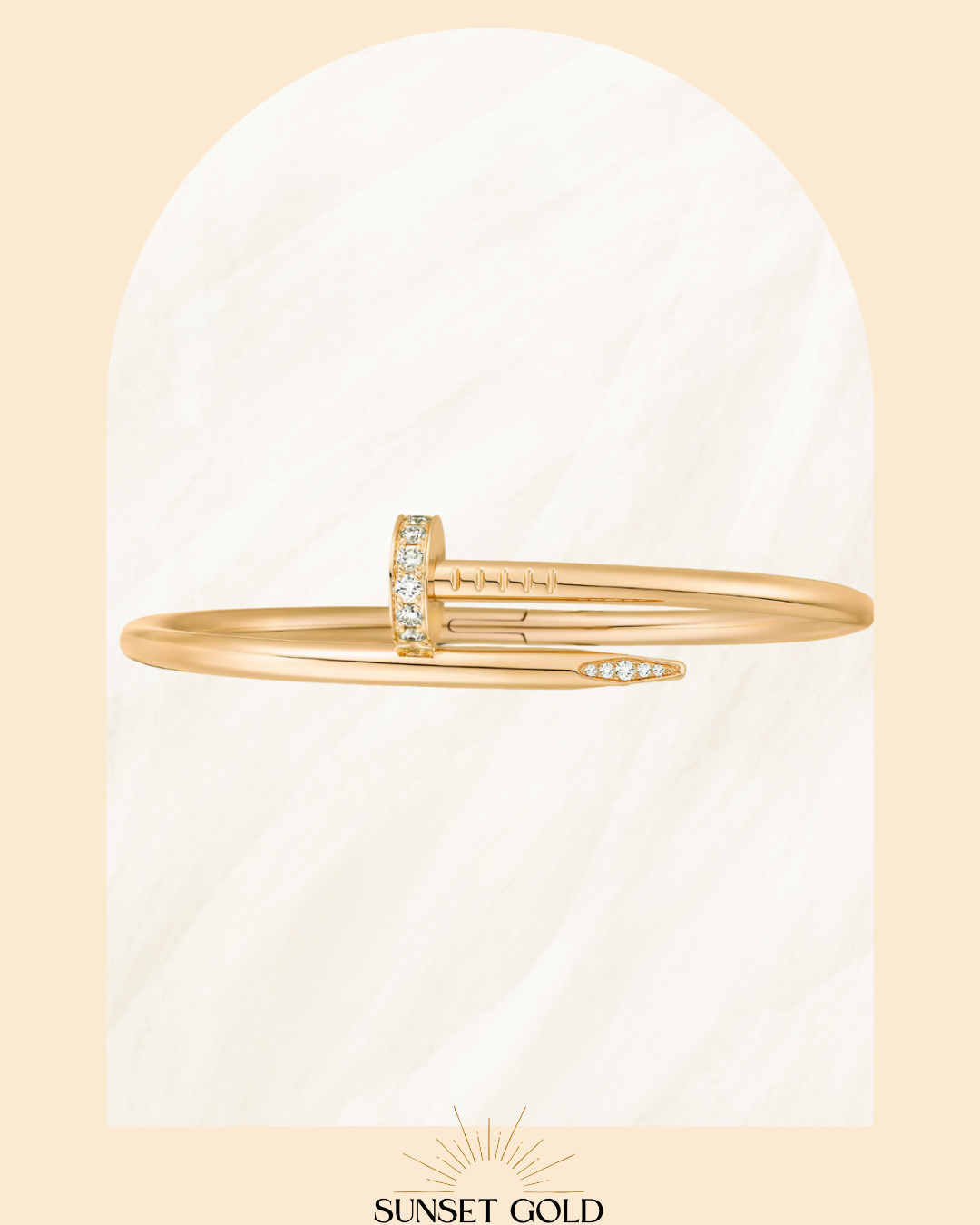 C Nail Luxury Bangle/Bracelet Gold/White Gold 17cm