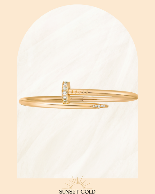 C Nail Luxury Bangle/Bracelet Gold/White Gold 17cm