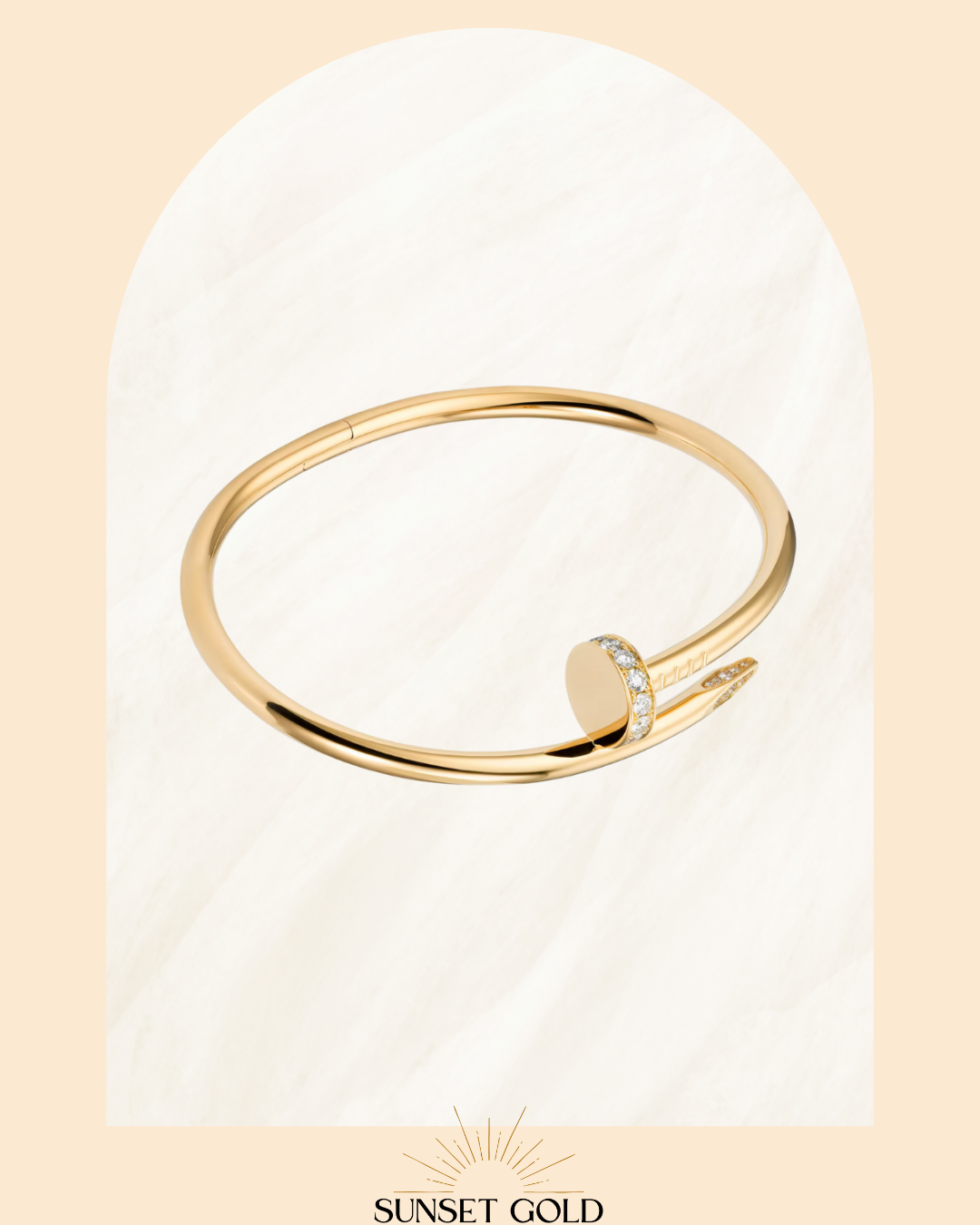 C Nail Luxury Bangle/Bracelet Gold/White Gold 17cm