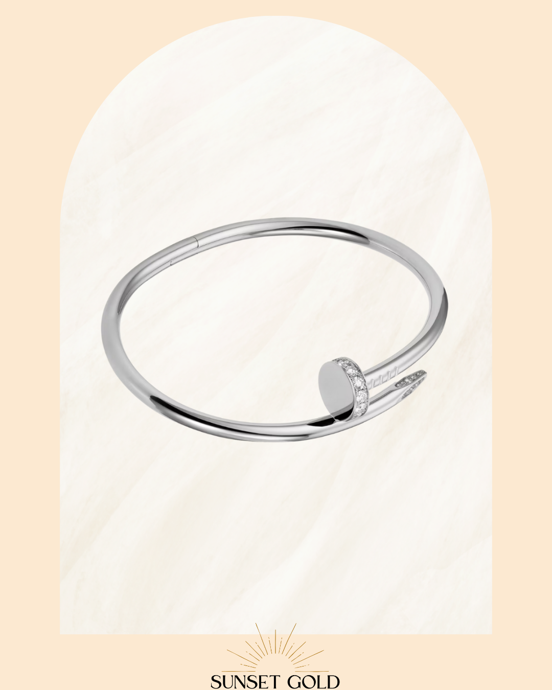 C Nail Luxury Bangle/Bracelet Gold/White Gold 17cm