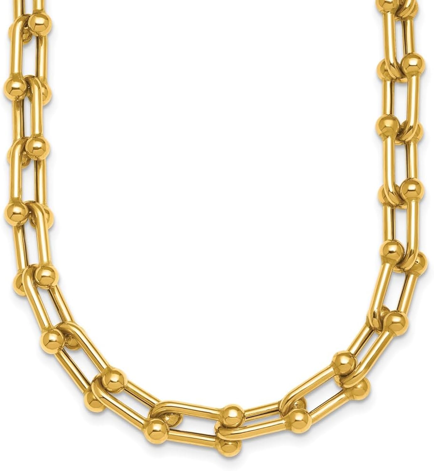U Stitching Necklace & Bracelet ⛓️ Stainless Steel/Waterproof Gold 18k Color