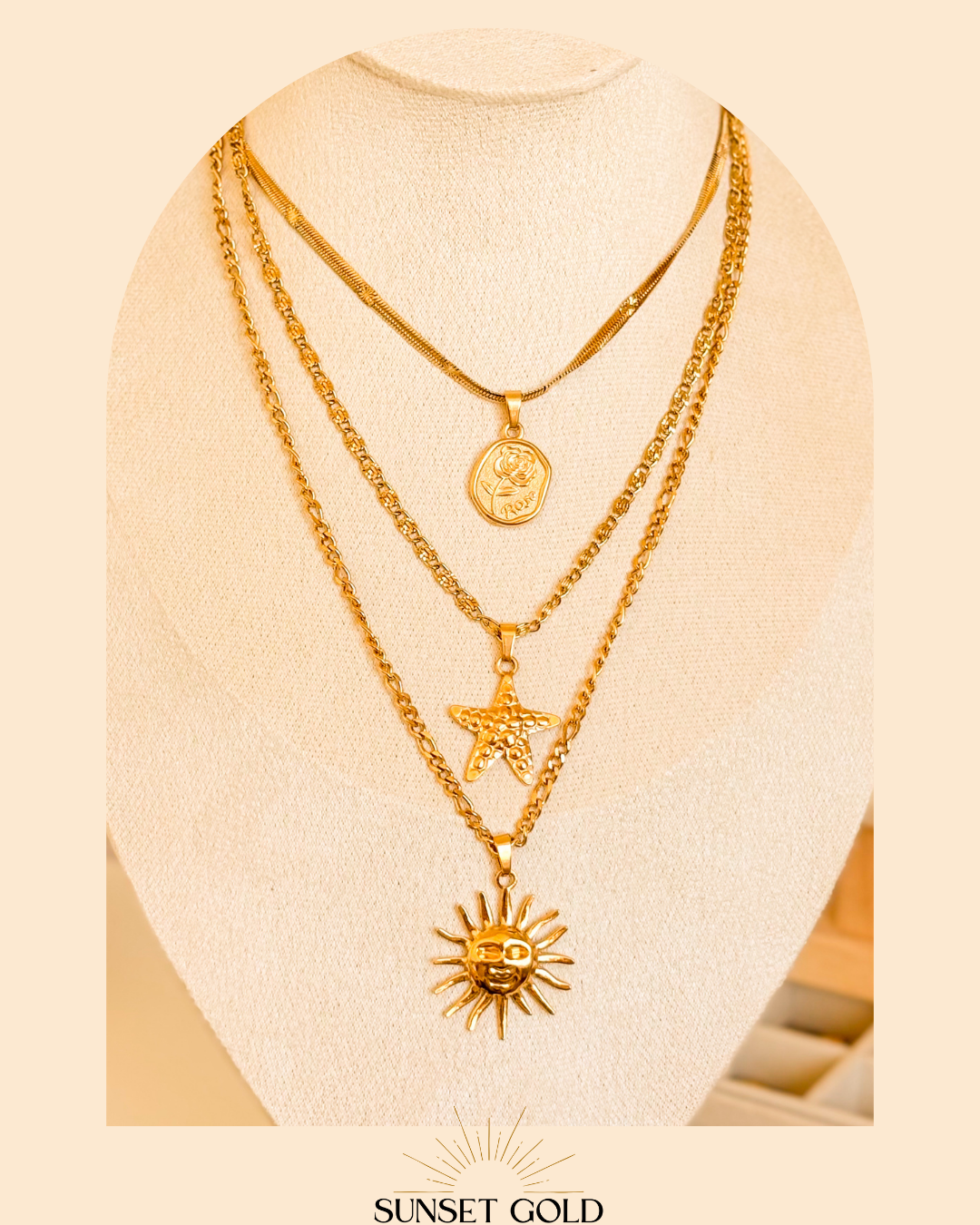 Summer Glow Trio-Stack Necklace