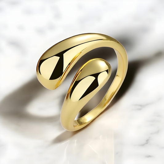 Sky Waterdrop Gold Ring | Adjustable / Non-tarnish/waterproof 🌟