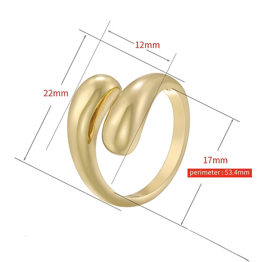 Sky Waterdrop Gold Ring | Adjustable / Non-tarnish/waterproof 🌟