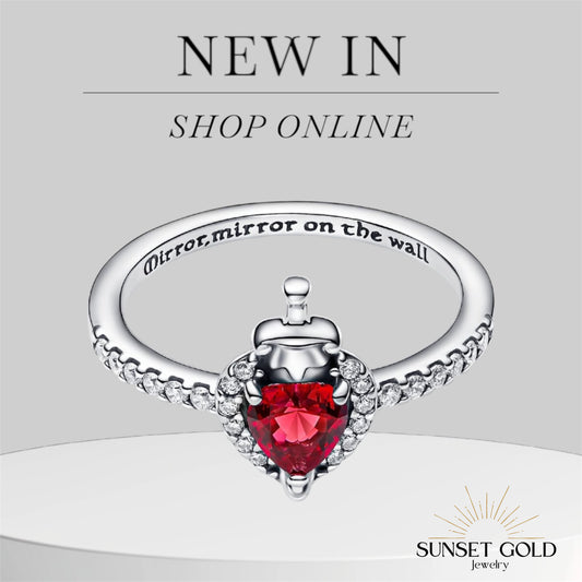 Promise Ring Silver Red Heart (Evil Queen Ring)